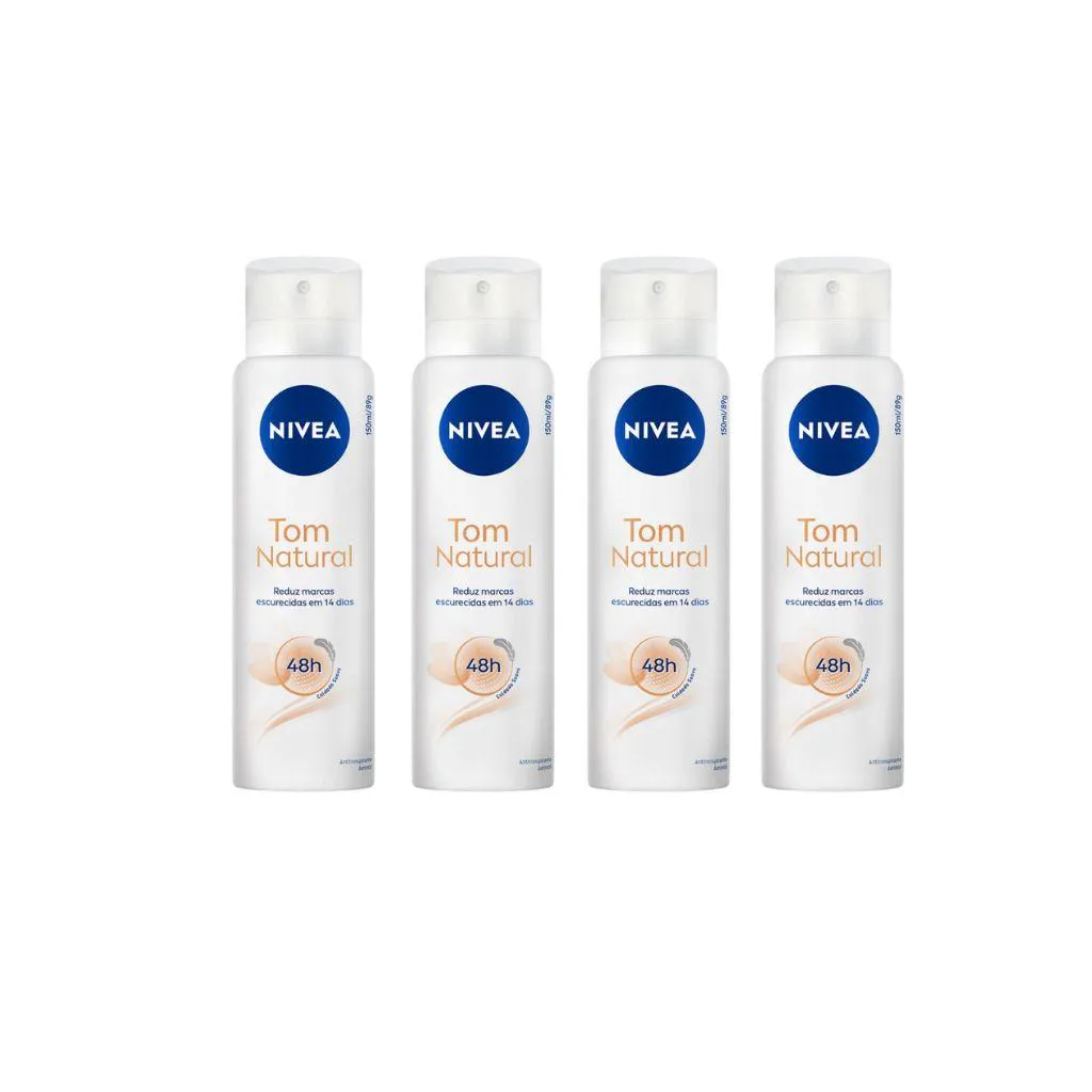 DESODORANTE AERO NIVEA 150ML FEM TOM NATURAL - KIT C/ 4UN