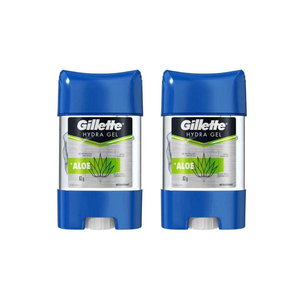 DESODORANTE STICK GILLETTE CLEAR GEL ALOE 82G - KIT C/2UN