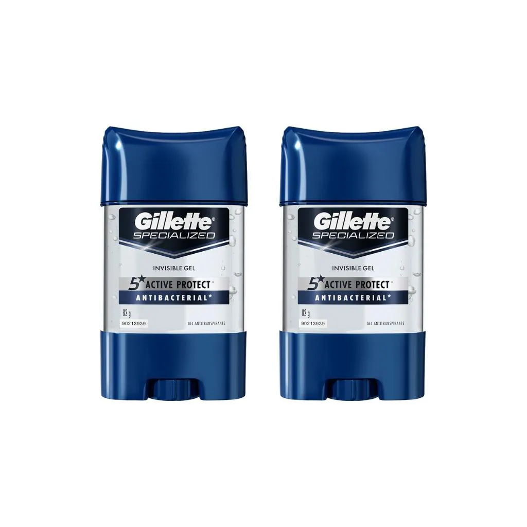 DESODORANTE STICK GILLETTE CLEAR GEL ANTIBAC 82G-KIT C/2UN