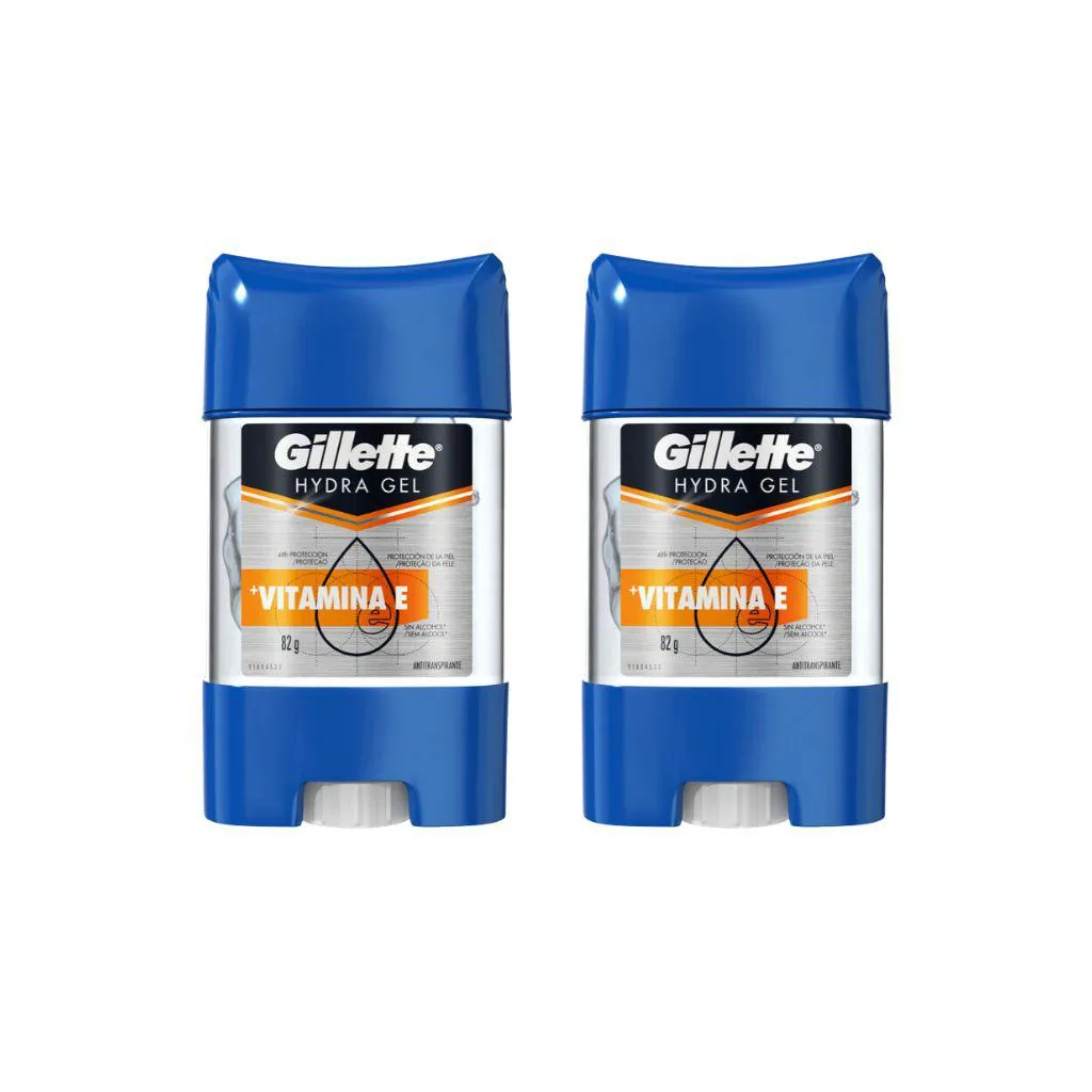 DESODORANTE STICK GILLETTE HYDRA GEL VITAMINA E 82G - KIT C/2UN