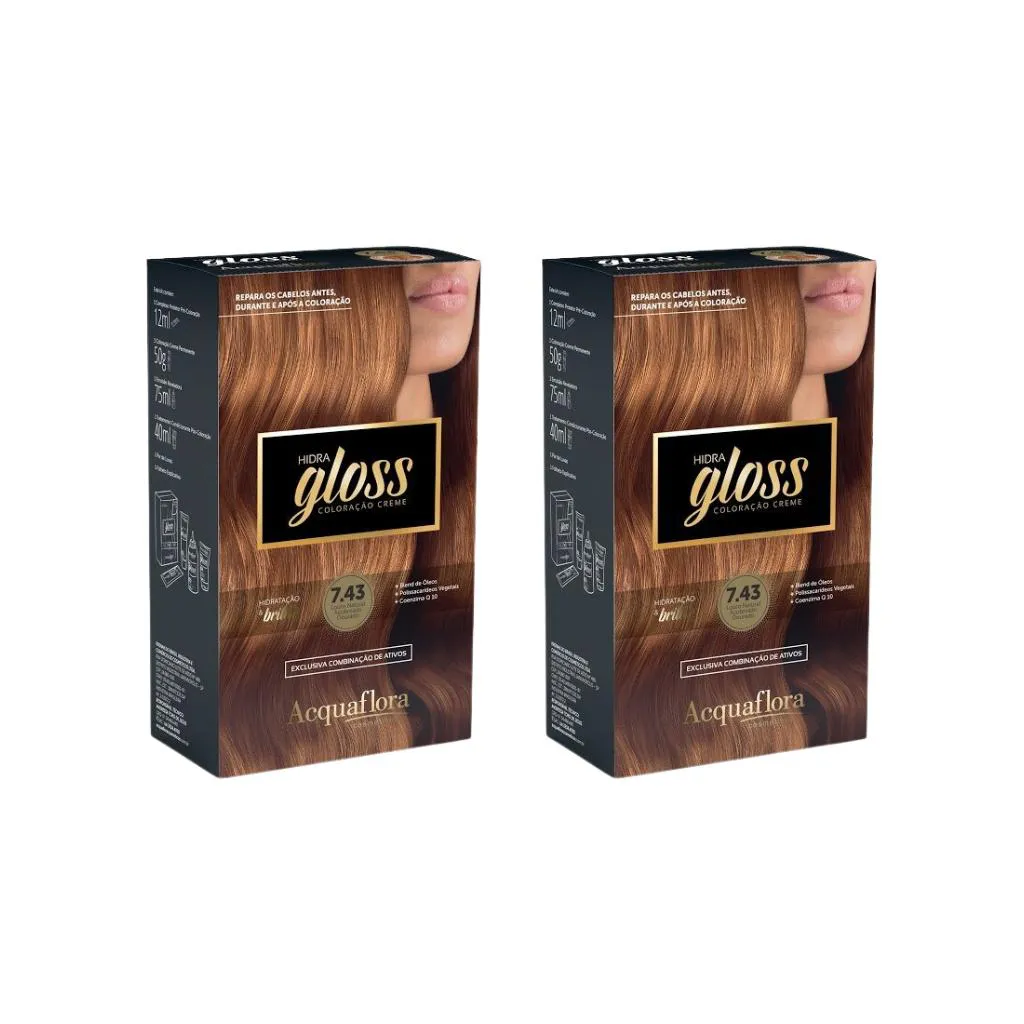 COLORAçAO ACQUAFLORA HIDRA GLOSS 7.43 LR NAT ACOB DOUR-2UN