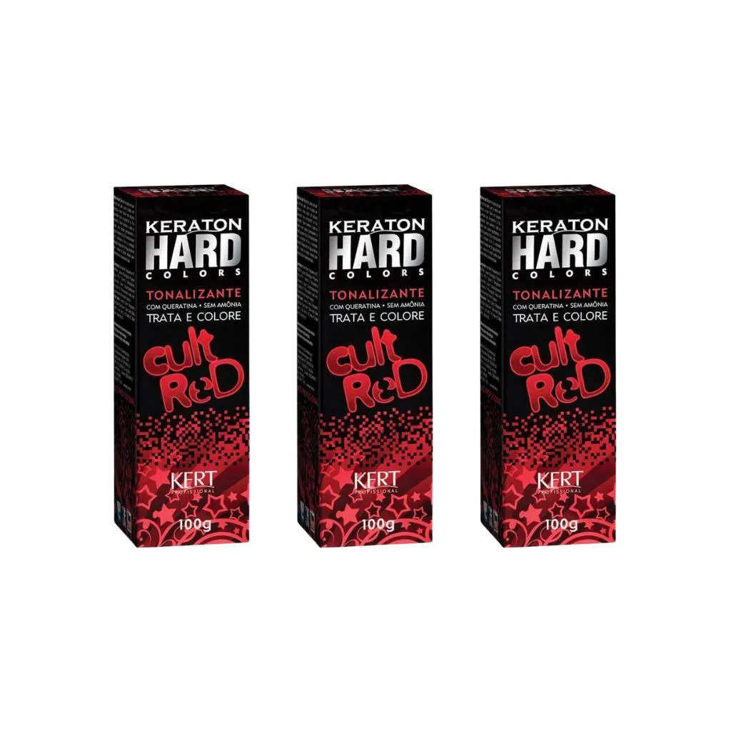 COLORAçAO KERATON HARD COLORS CULT RED-KIT C/3UN