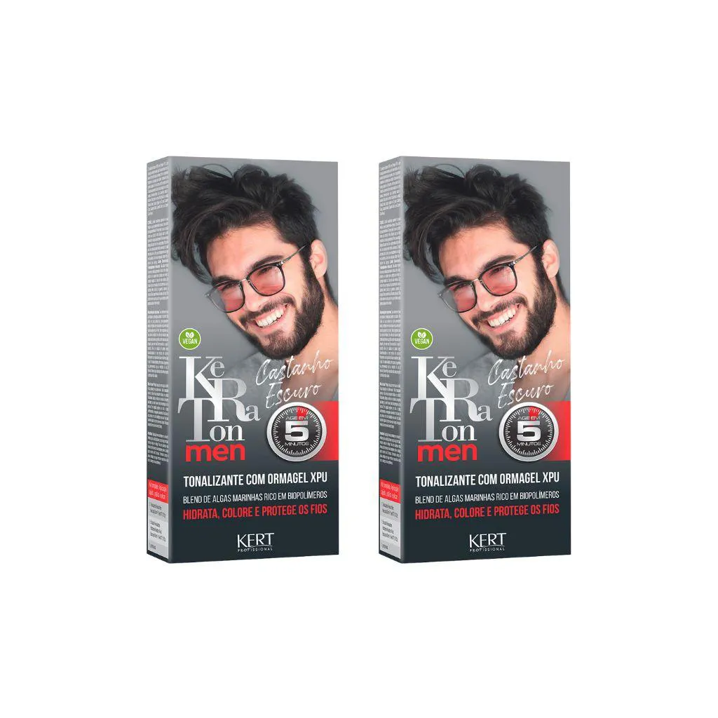 COLORAçãO KERATON MEN CAST ESCURO - KIT C/ 2UN
