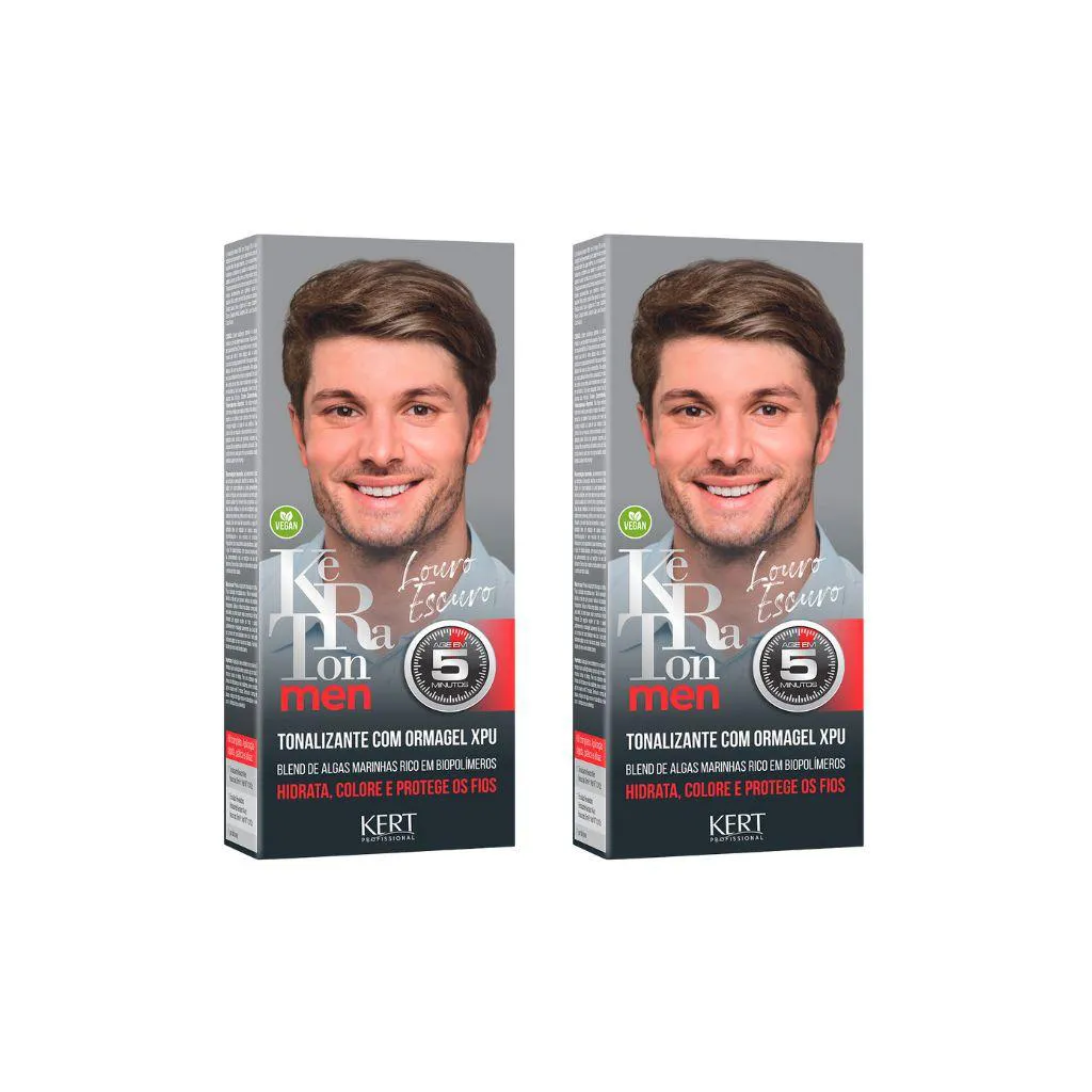 COLORAçãO KERATON MEN LOURO ESCURO - KIT C/ 2UN