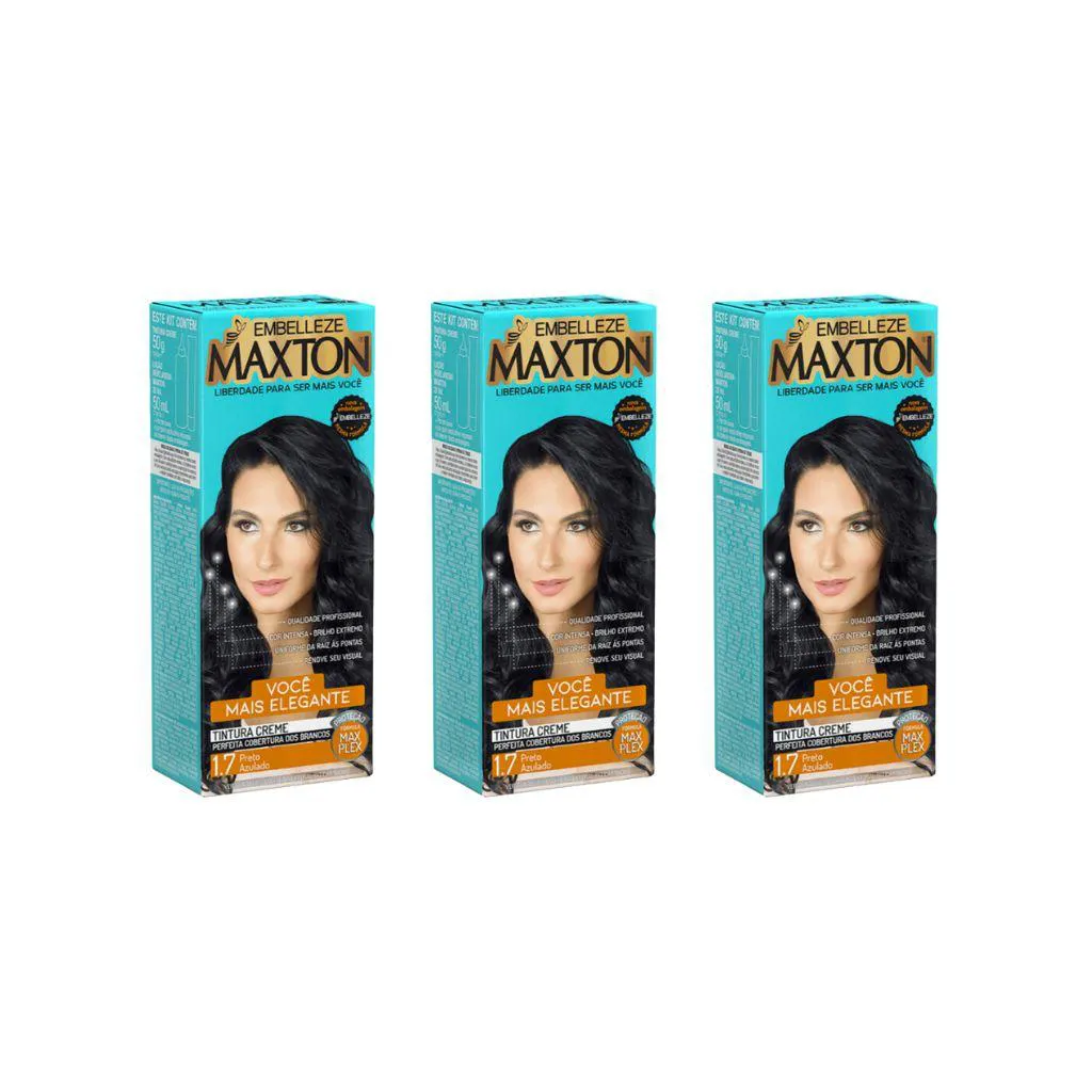 COLORAçAO MAXTON 1.7 PRETO AZULADO-KIT C/3UN