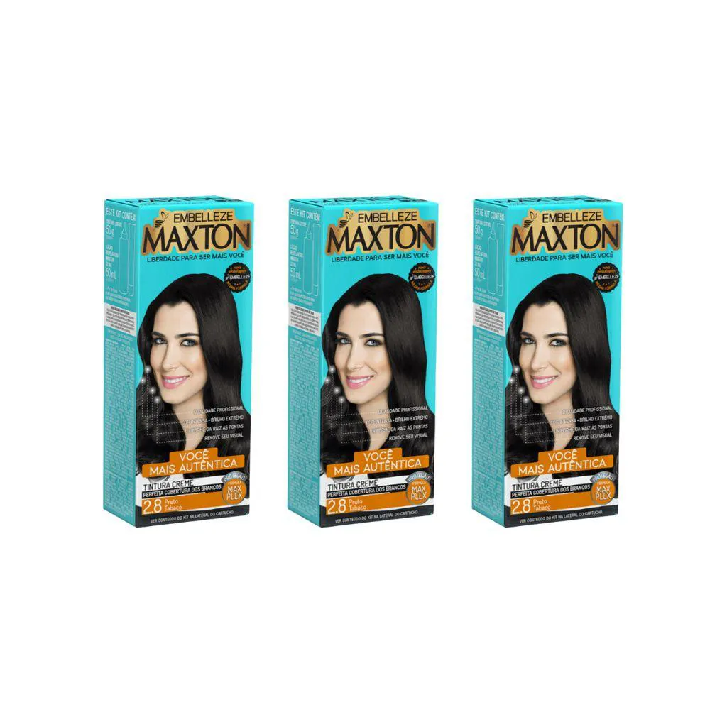 COLORAçAO MAXTON 2.8 PRETO TABACO-KIT C/3UN