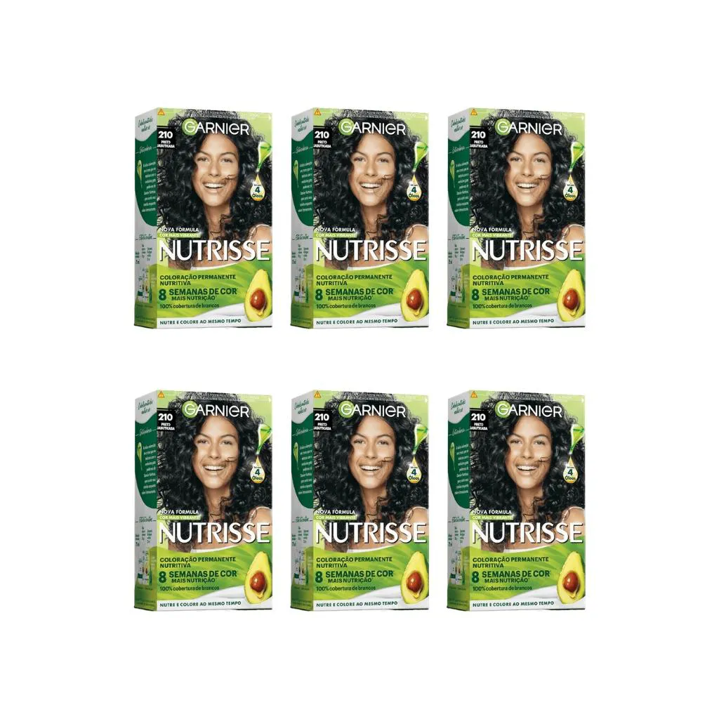 COLORAçAO NUTRISSE 210 PRETO AZULADO-KIT C/6UN