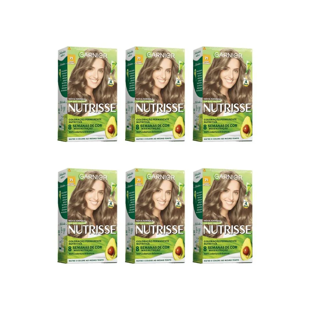 COLORAçAO NUTRISSE 71 LOURO NATURAL ACINZENTADO-KIT C/6UN
