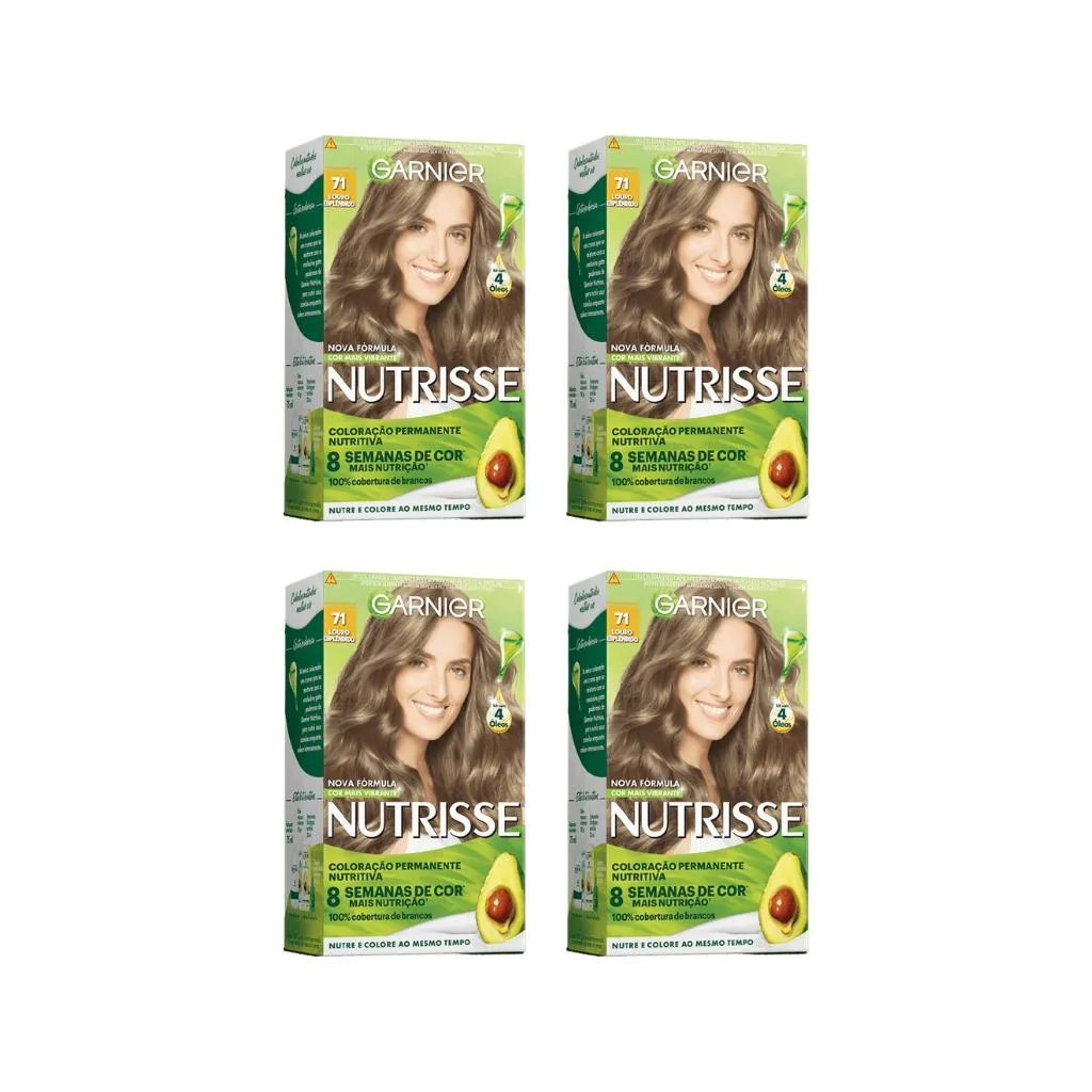 COLORAçAO NUTRISSE 71 LOURO NATURAL ACINZENTADO-KIT C/4UN