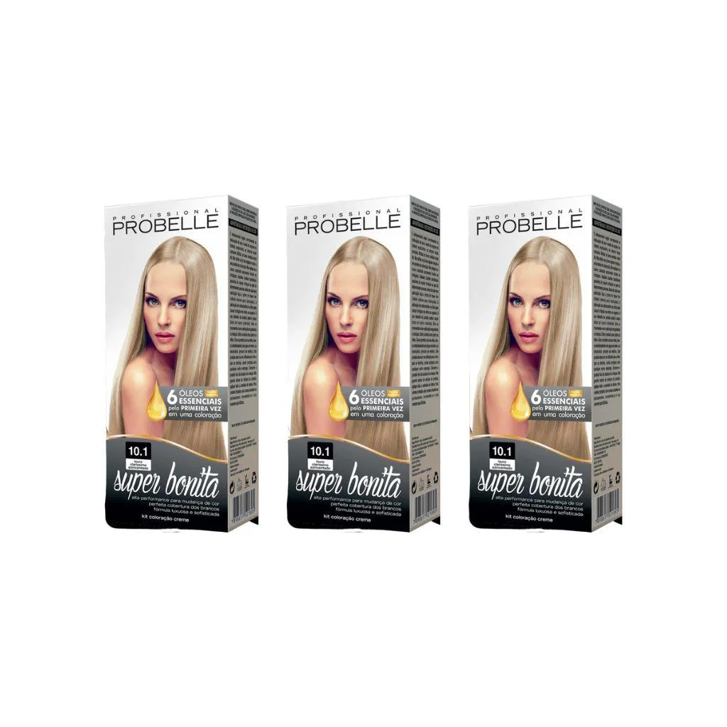 COLORAçAO PROBELLE SUPER BONITA 10.1 LOURO CLARISSIMO ACINZ - KIT C/ 3UN