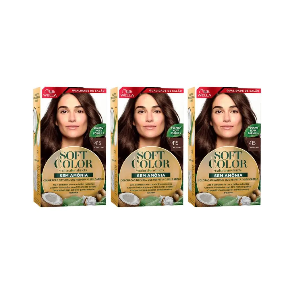 COLORAçAO SOFT COLOR 415 CAPPUCCINO-KIT C/3UN