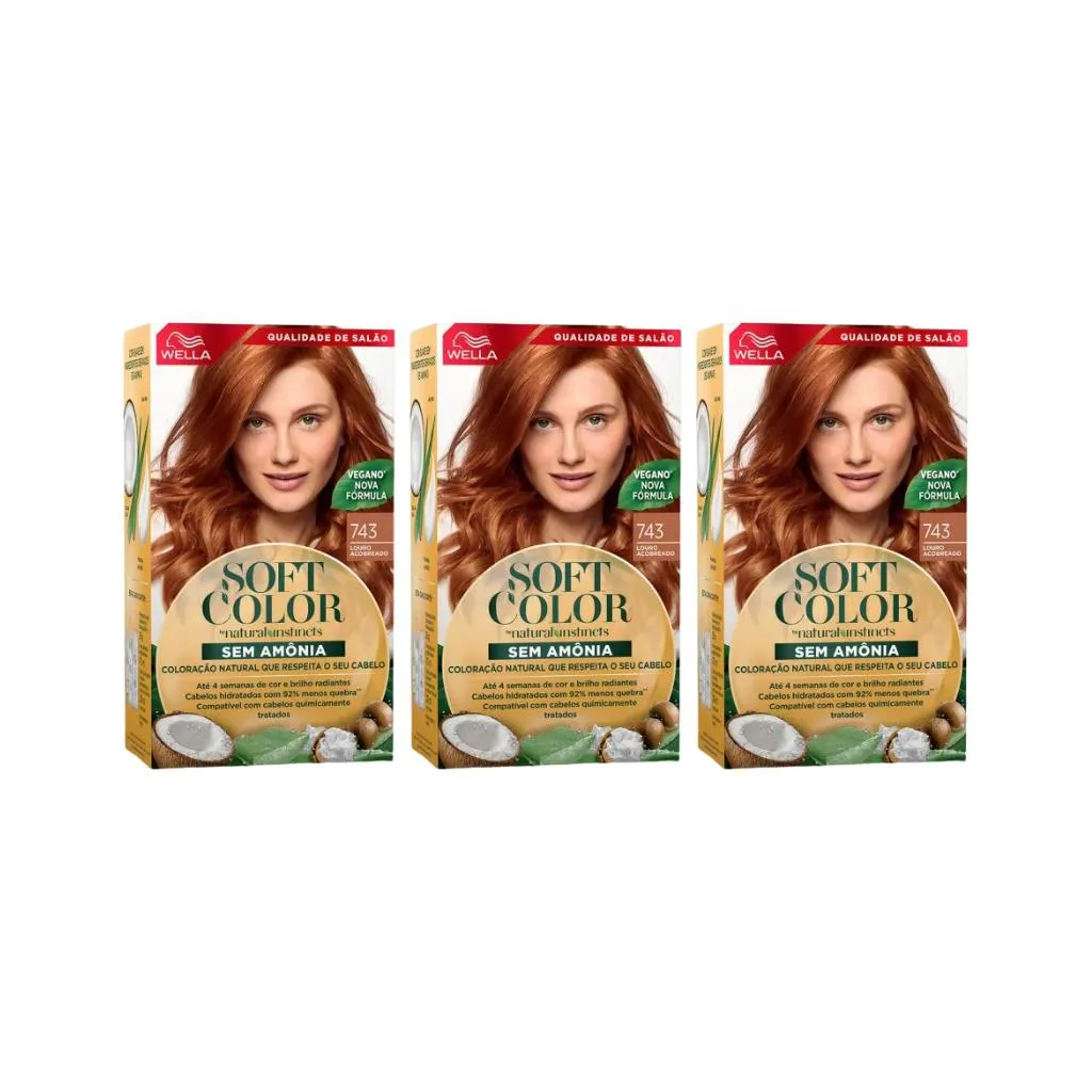 COLORAçAO SOFT COLOR 743 LOURO ACOBREADO-KIT C/3UN