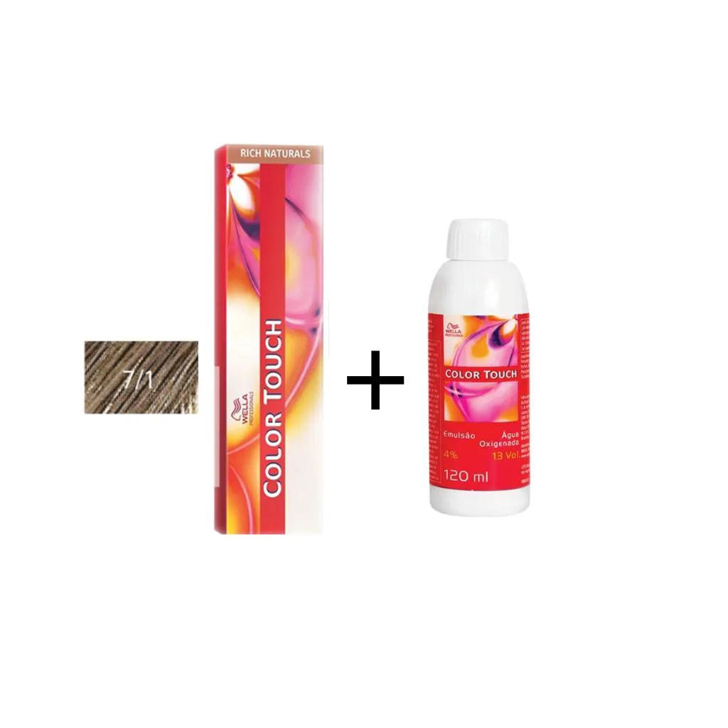 KIT COLORAçãO+EMULSãO COLOR TOUCH 7.1 LOU MED ACINZENTAD 60G