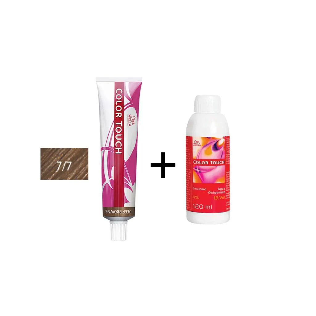 KIT COLORAçãO+EMULSãO COLOR TOUCH 7.7 LOURO MED MARROM 60G