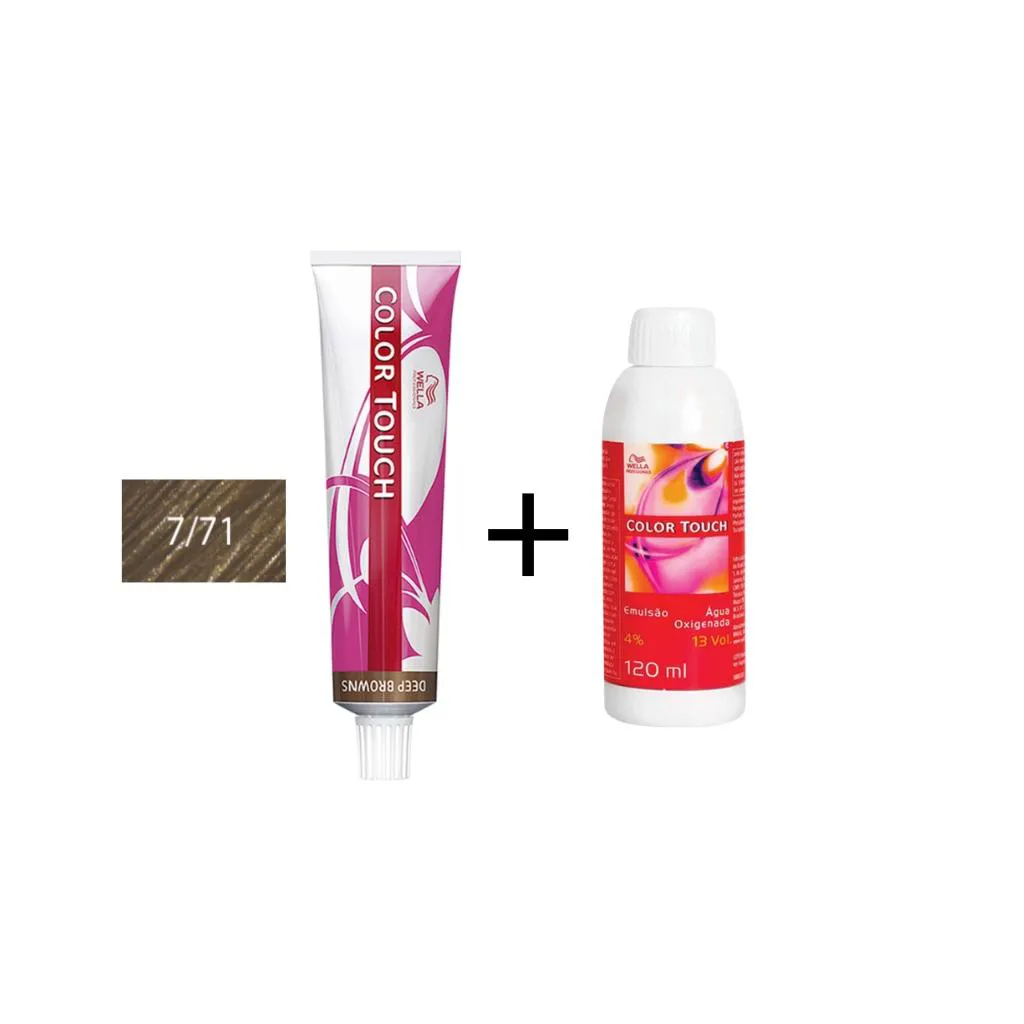 KIT COLORAçãO+EMULSãO COLOR TOUCH 7.71 LOU MED MAR ACINZ 60G
