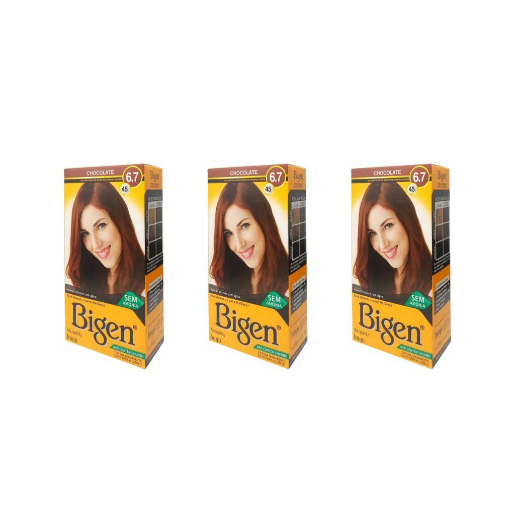 COLORAçAO BIGEN 45 CHOCOLATE - KIT COM 3UN