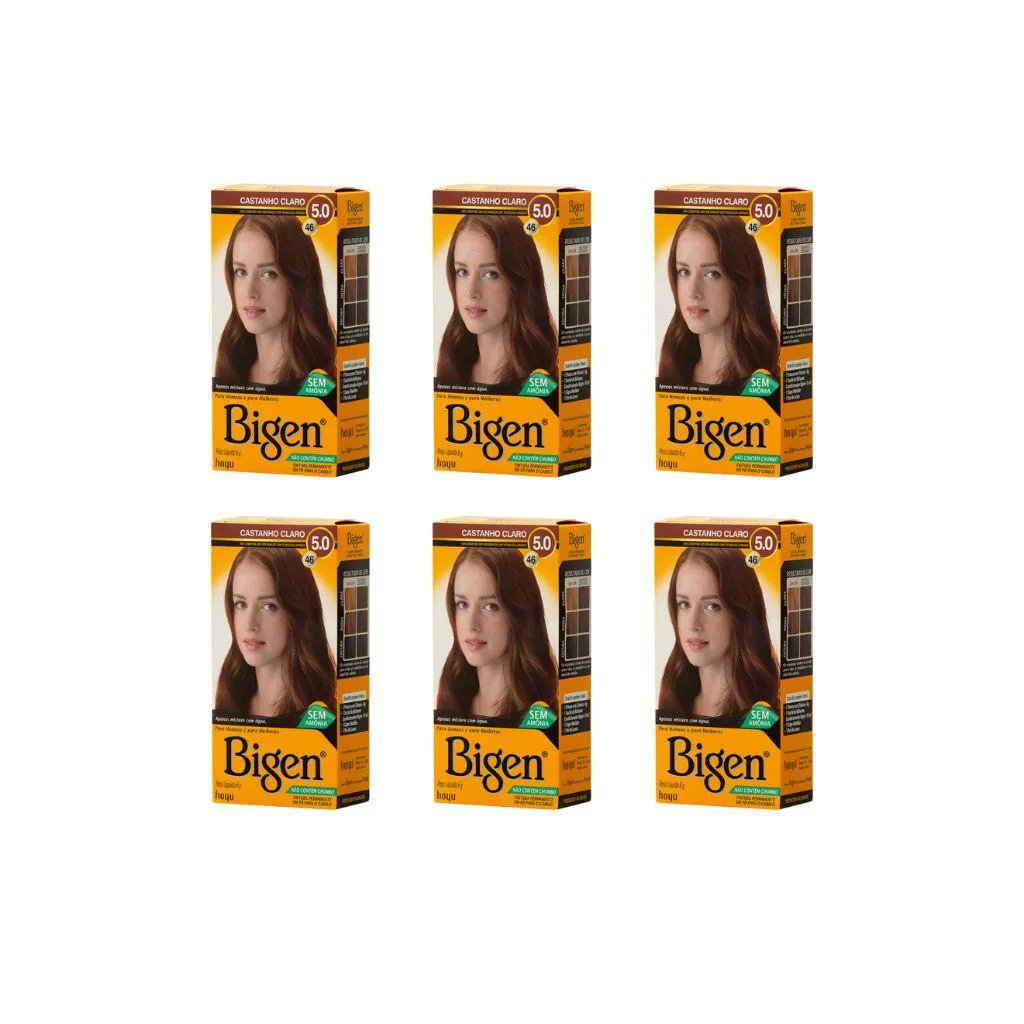 COLORAçAO BIGEN 46 CASTANHO CLARO - KIT COM 6UN