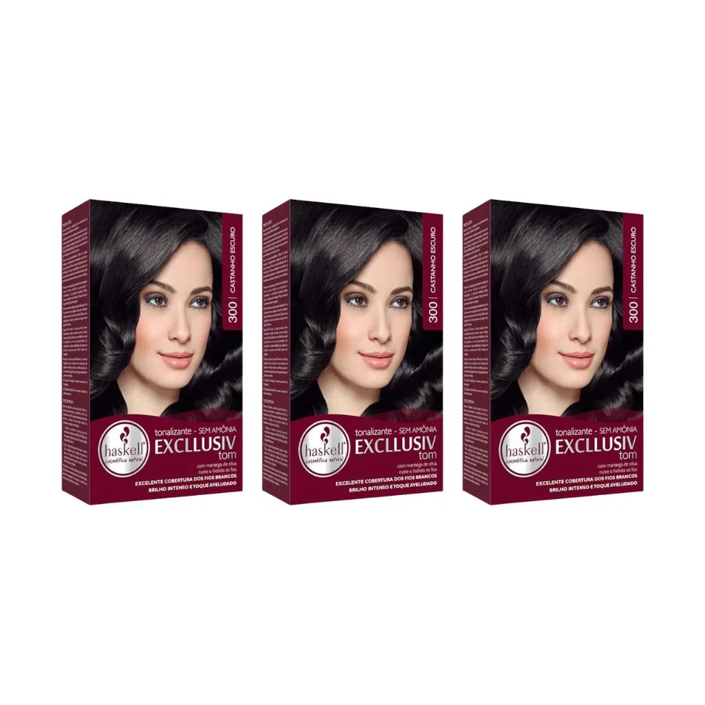 COLORAçAO HASKELL TONALIZANTE 300 CAST ESCURO-KIT C/3UN