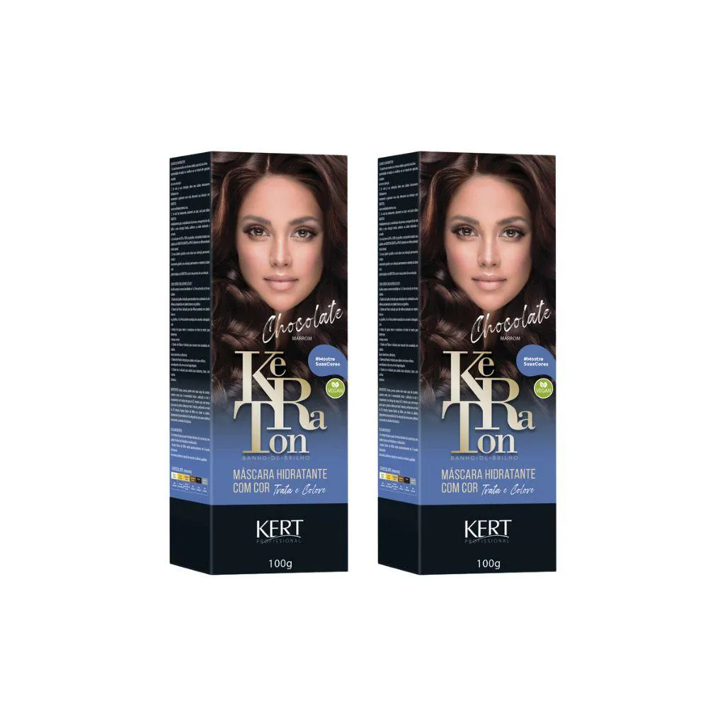 COLORAçãO KERATON BANHO DE BRILHO CHOCOLATE MARROM - KIT C/ 2UN