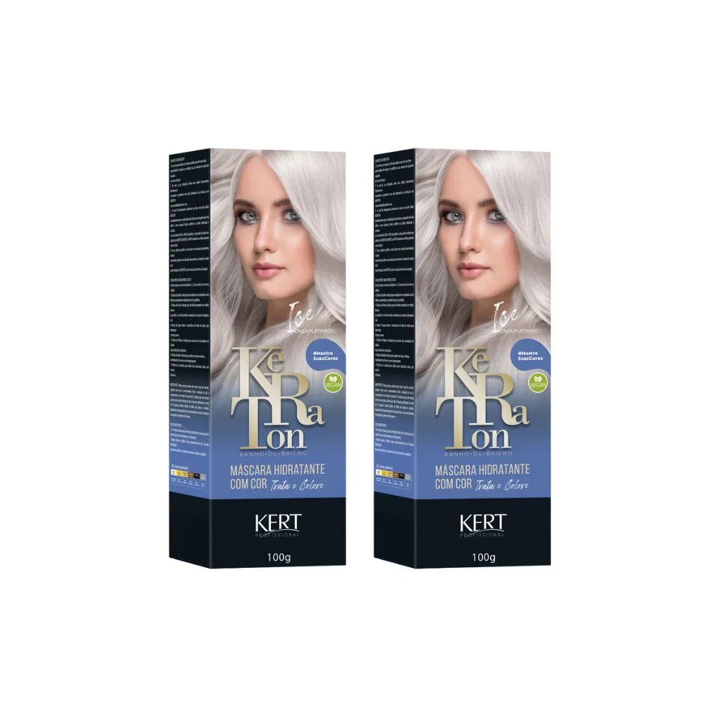 COLORAçãO KERATON BANHO DE BRILHO ICE CZ PLATINADO - KIT C/ 2UN
