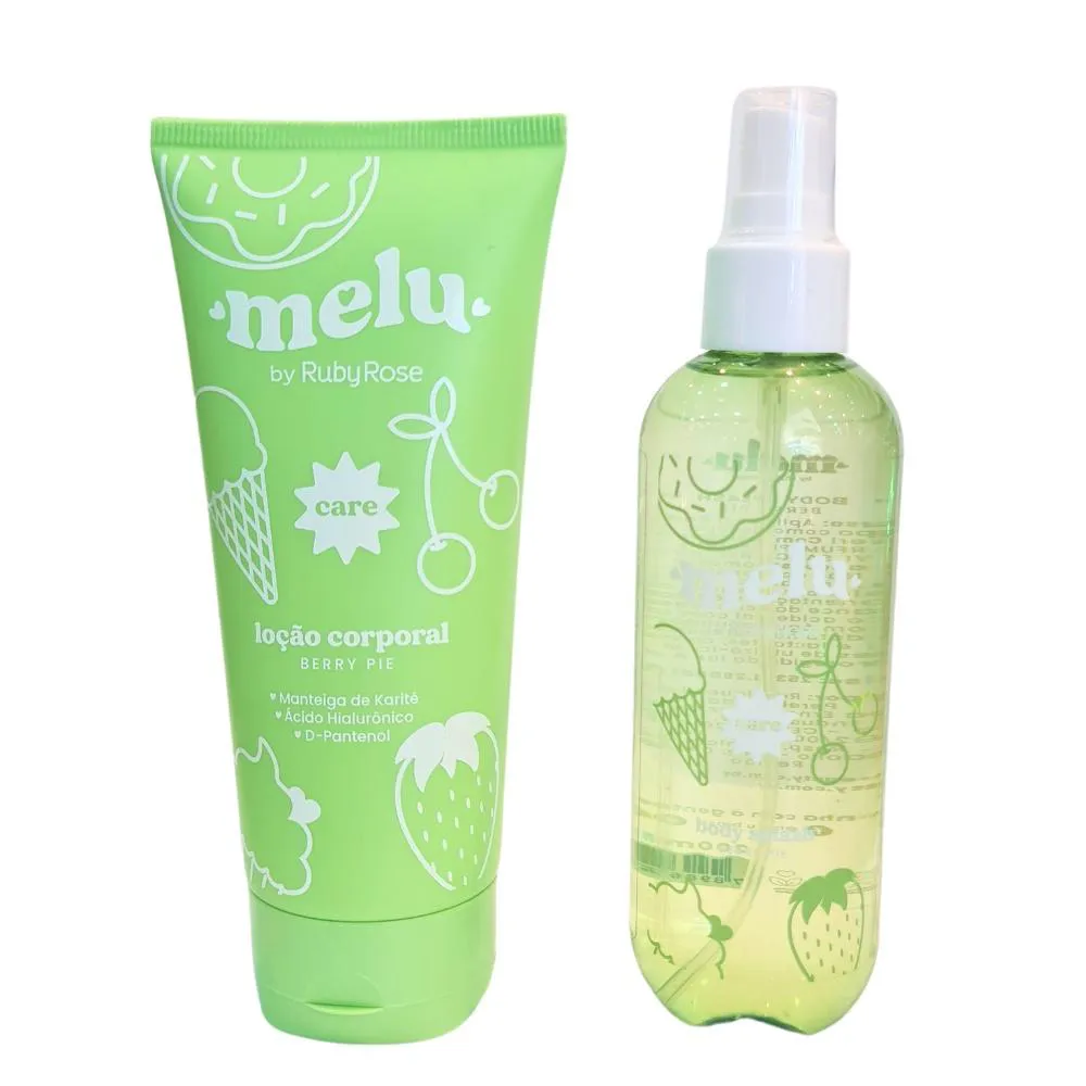 KIT CORPORAL MELU BERRY PIE LOçãO 200ML + BODY SPLASH 200ML