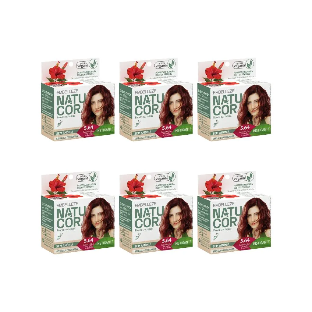 COLORAçAO NATUCOR 5.64 CAST CLARO VERMELHO ACOB-KIT C/6UN