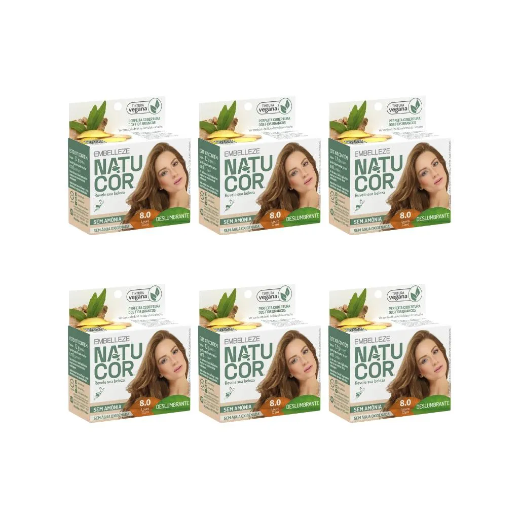 COLORAçAO NATUCOR 8.0 LOURO CLARO-KIT C/6UN