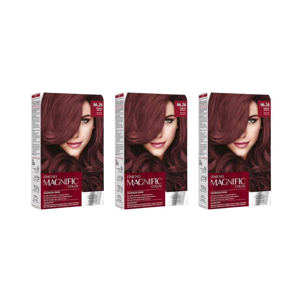 COLORAçAO AMEND MAGNIFI CR PERM 66.26 VERM MARSALA-KIT C/3UN
