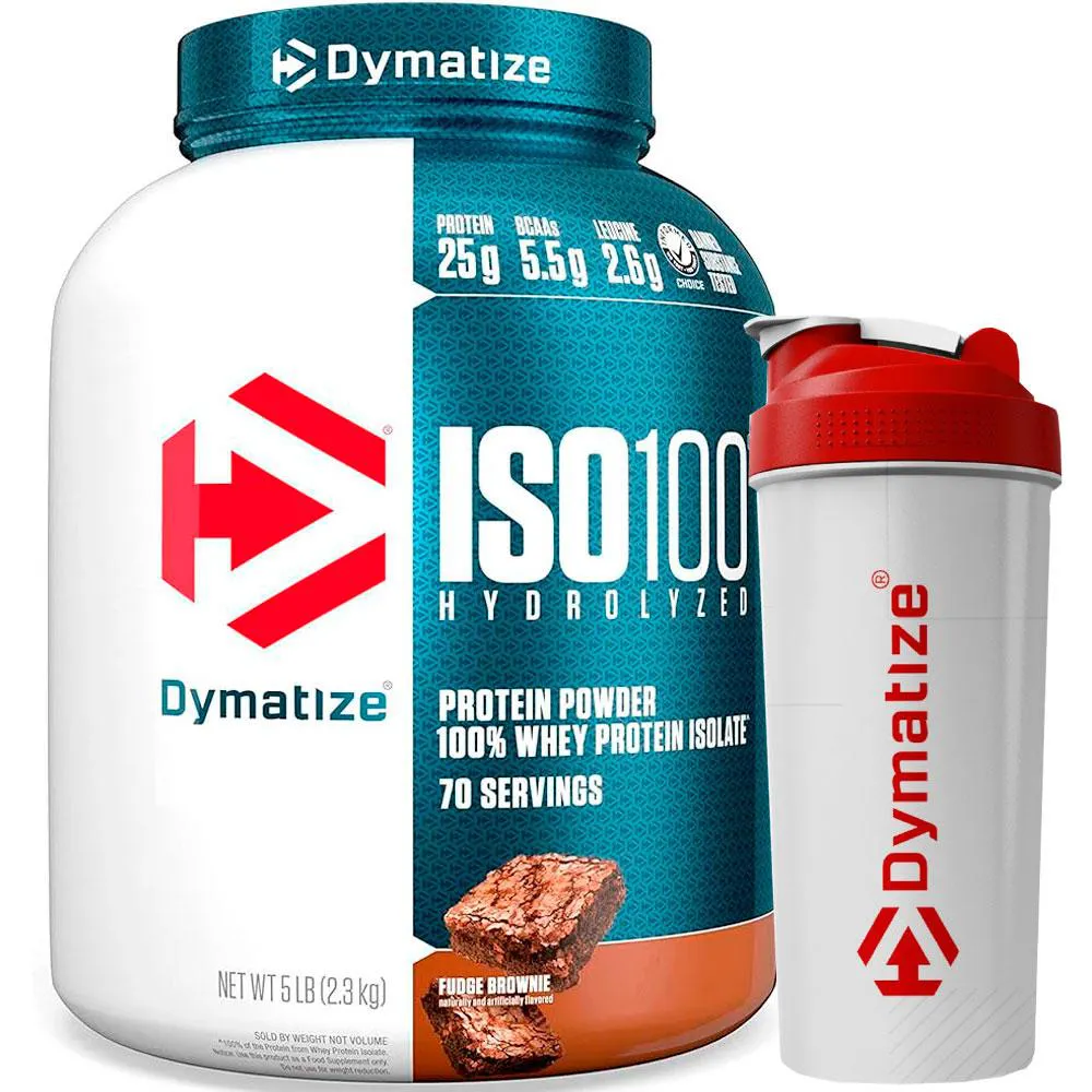 KIT ISO 100 WHEY PROTEIN HIDROLISADO - (2,3KG) + BRINDE ORIGINAL - DYMATIZE Fundge Brownie