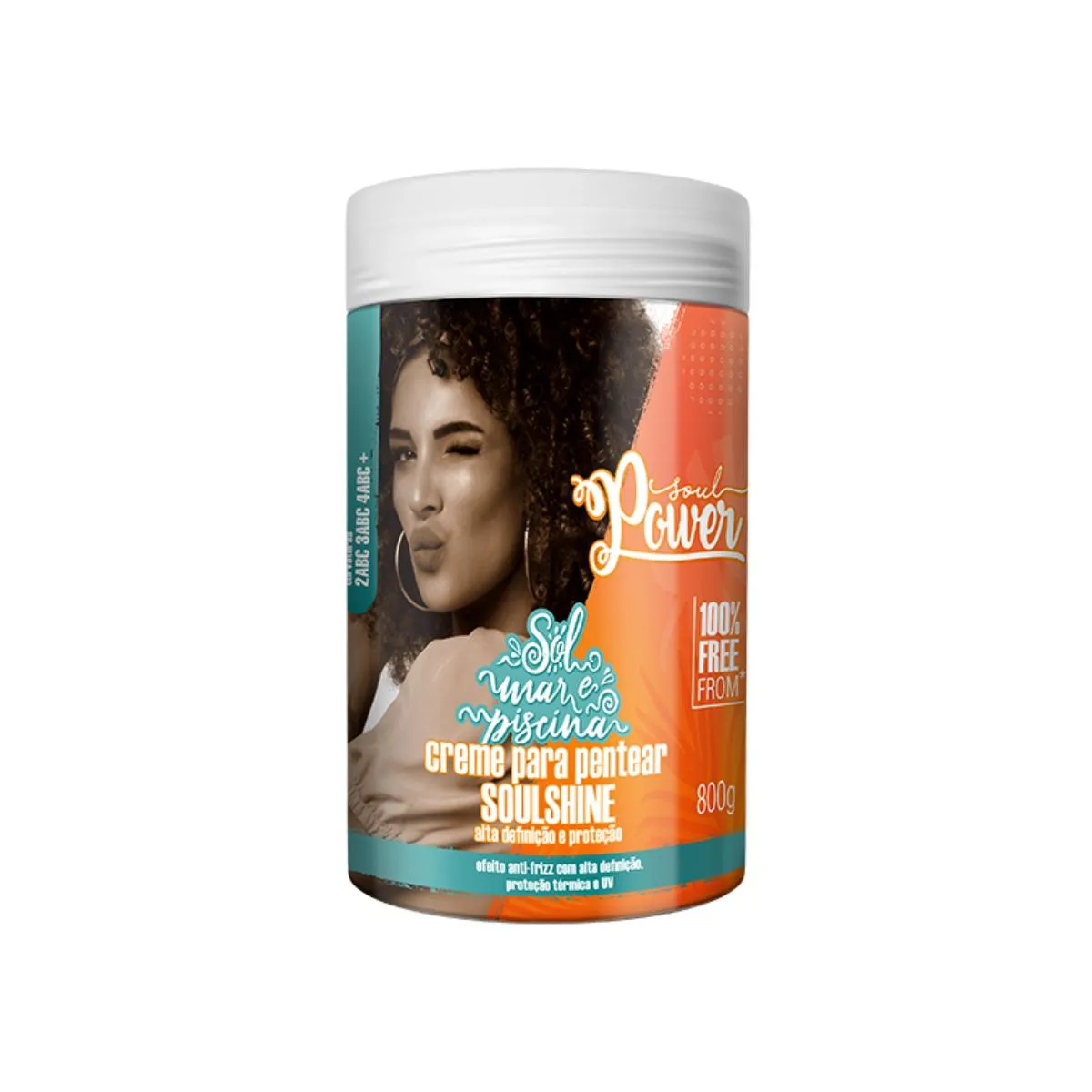 CREME PENTEAR ANTIFRIZZ E PROTEçãO DIáRIA SOL MAR E PISCINA SOUL POWER 800G - BEAUTYCOLOR