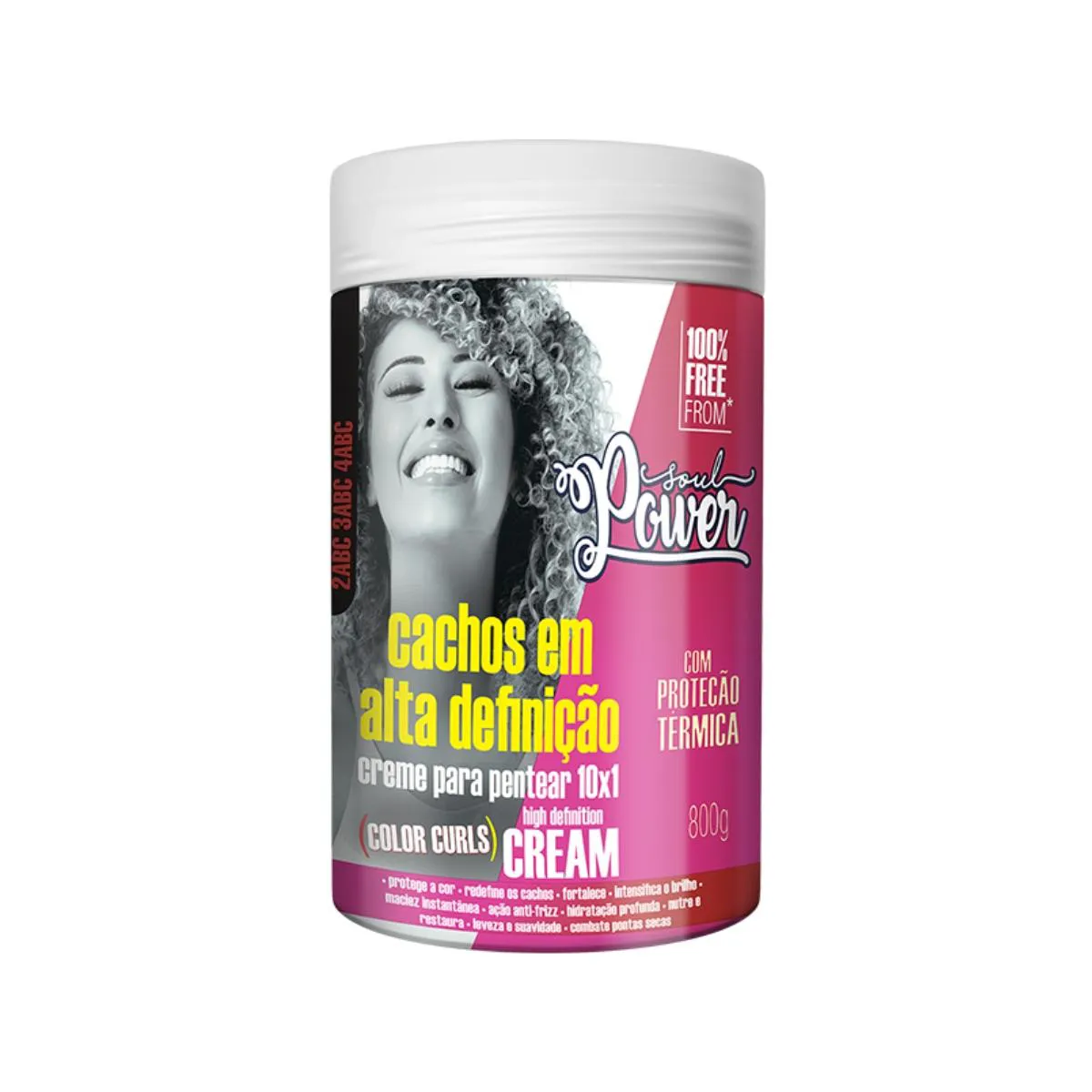 CREME DE PENTEAR COLOR CURLS CACHOS DEFINIDOS SOUL POWER PROTEGE A COLORAçãO 800G BEAUTYCOLOR