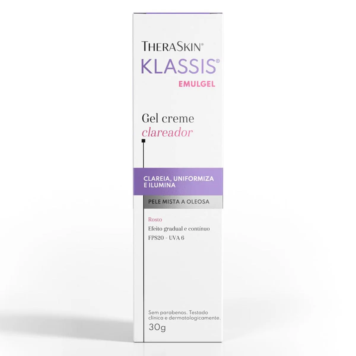 THERASKIN KLASSIS EMULGEL GEL CREME CLAREADOR PELE MISTA A OLEOSA FPS20 30G (7897129304095)