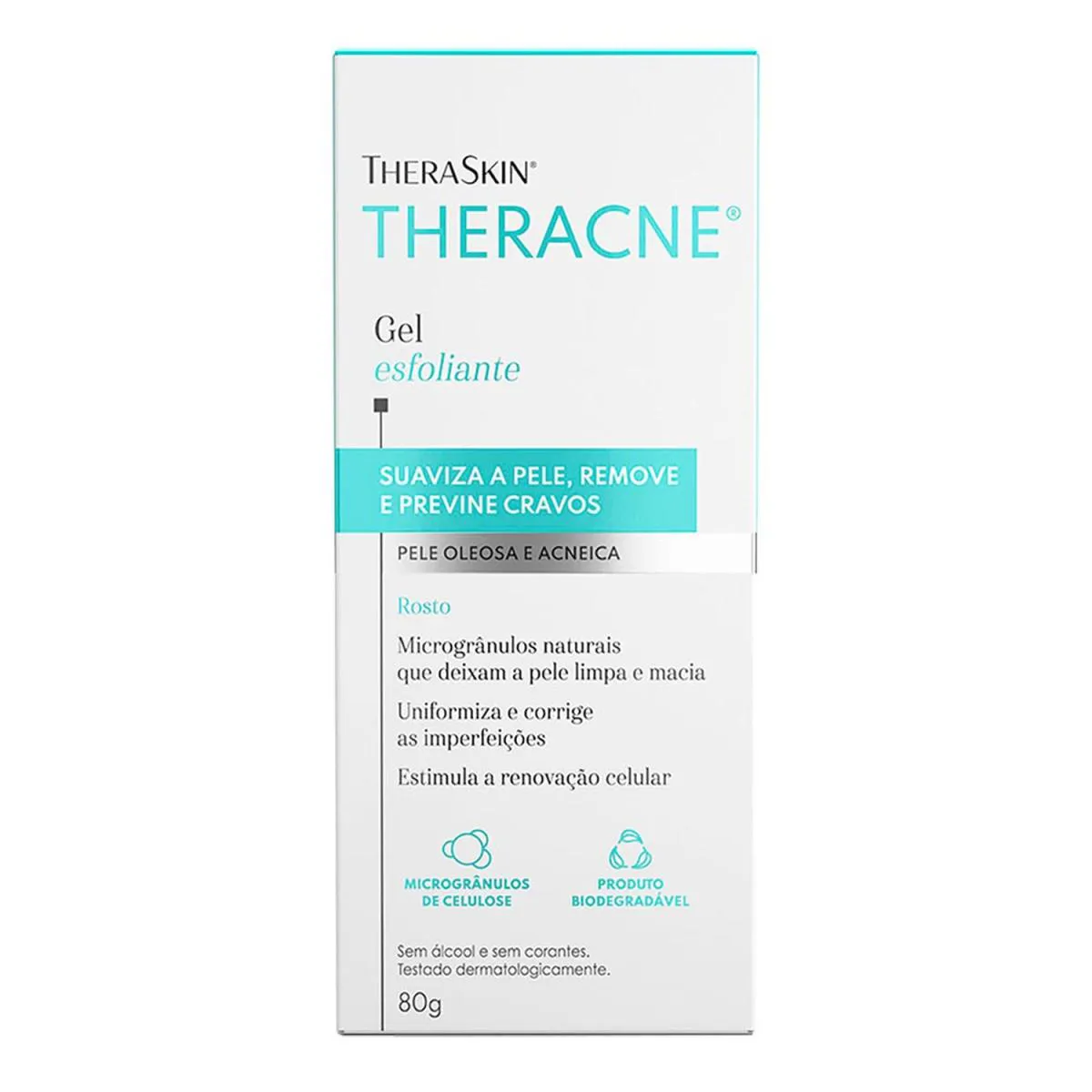 THERASKIN THERACNE GEL ESFOLIANTE PARA O ROSTO PELE OLEOSA E ACNEICA 80G (7897129300714)