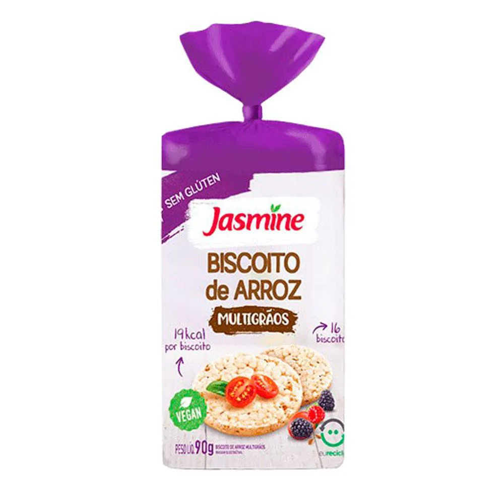 BISCOITO DE ARROZ SEM GLúTEN MULTIGRãOS JASMINE 90G U Unica