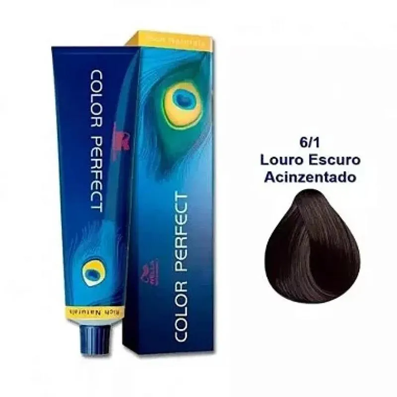 PROFESSIONALS COLOR PERFECT  WELLA 7/1 LOURO MéDIO ACINZENTADO - COLORAçãO PERMANENTE 60G