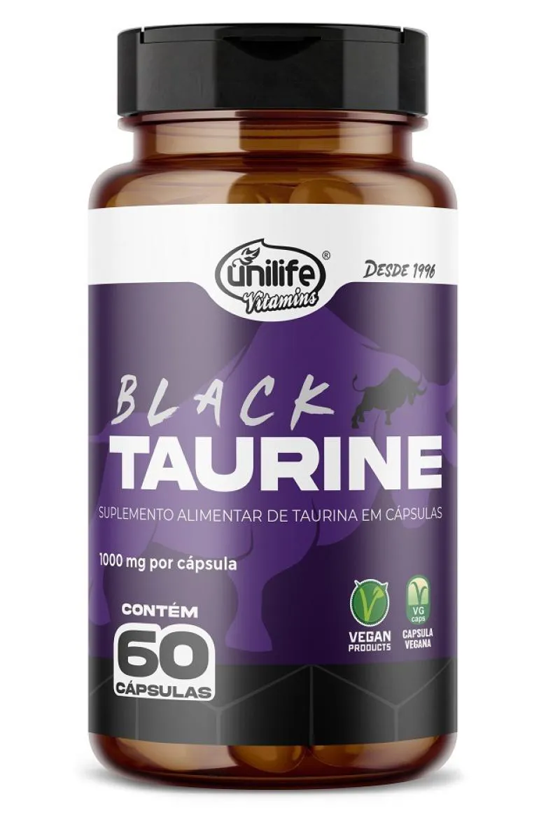 TAURINA BLACK TAURINE 60 CáPSULAS 1000 MG | UNILIFE