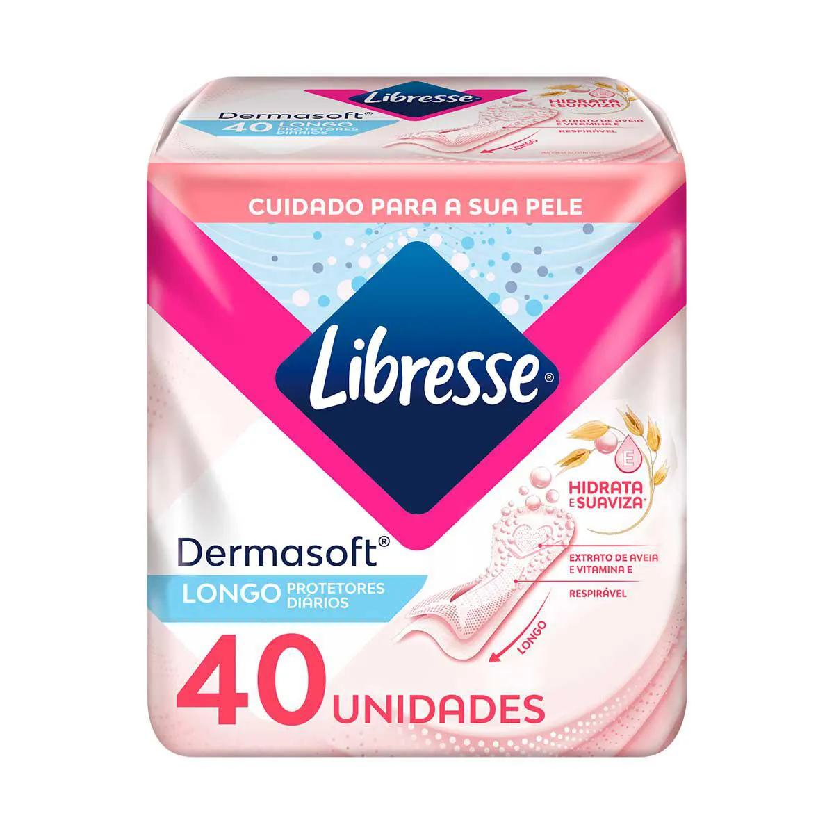 Protetor Diário Libresse Dermasoft Longo 40 unidades