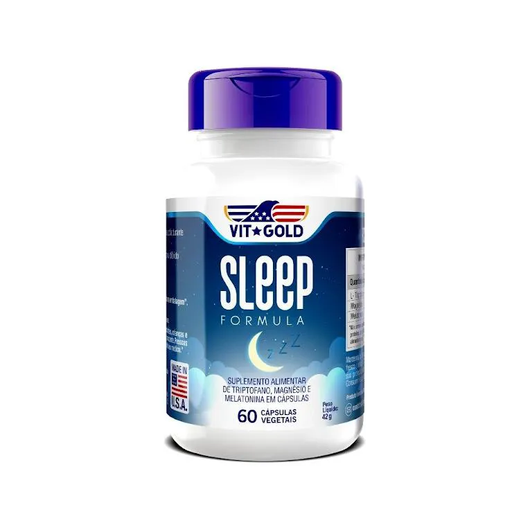 Suplemento Alimentar Sleep Formula com Melatonina Vitgold 60 cápsulas vegetais