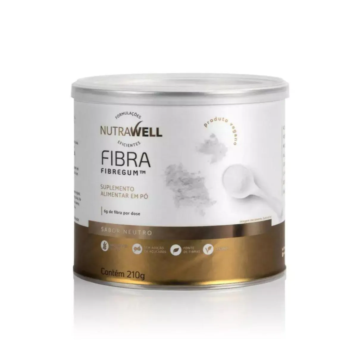 FIBRA FIBREGUM NEUTRO 100% VEGETAL NUTRAWELL 210G