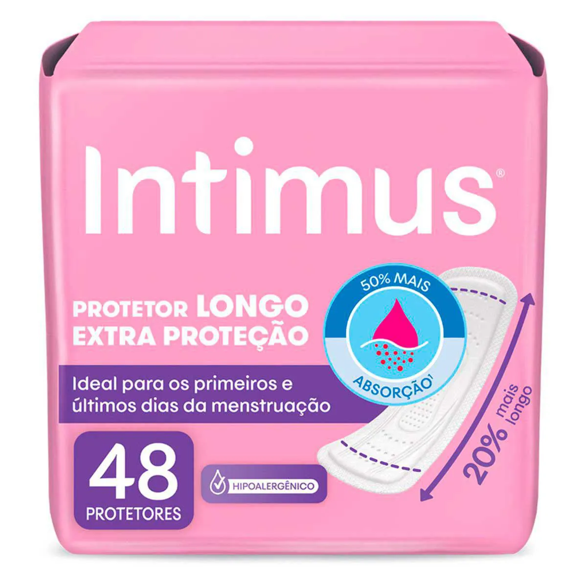 Protetor Diário Intimus Extra Proteção Longo 48 unidades