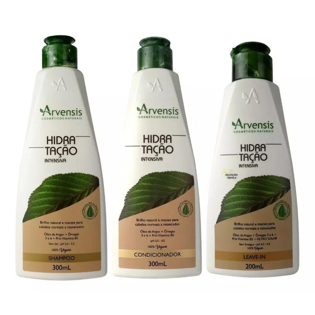 KIT ARVENSIS HIDRATAçãO PROFUNDA SH E COND E LEAVE-IN VEGANO