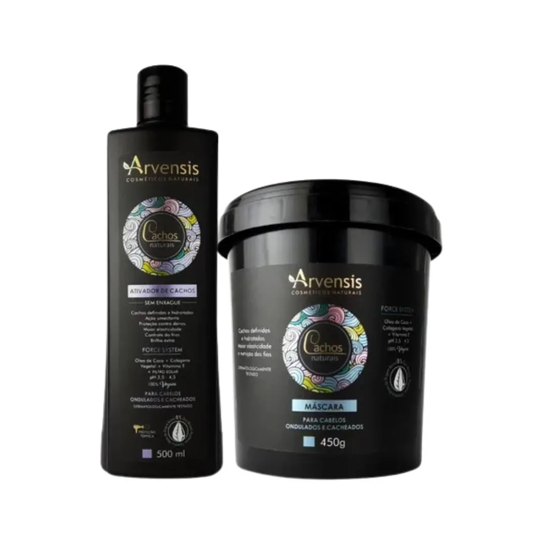 KIT ARVENSIS CACHOS ONDULADOS MASCARA 450G + ATIVADOR 500ML