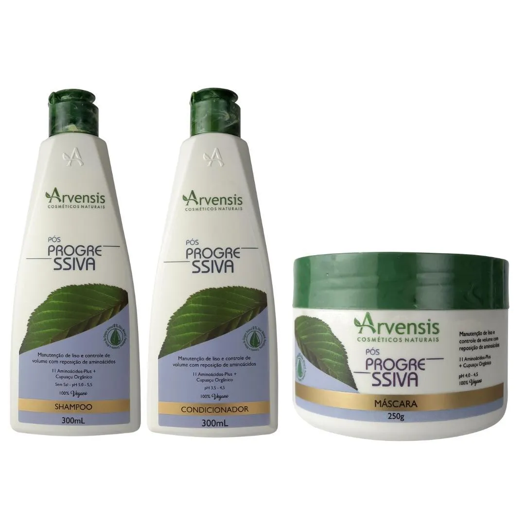 KIT ARVENSIS PóS PROGRESSIVA SHAMPOO CONDICIONADOR MáSCARA