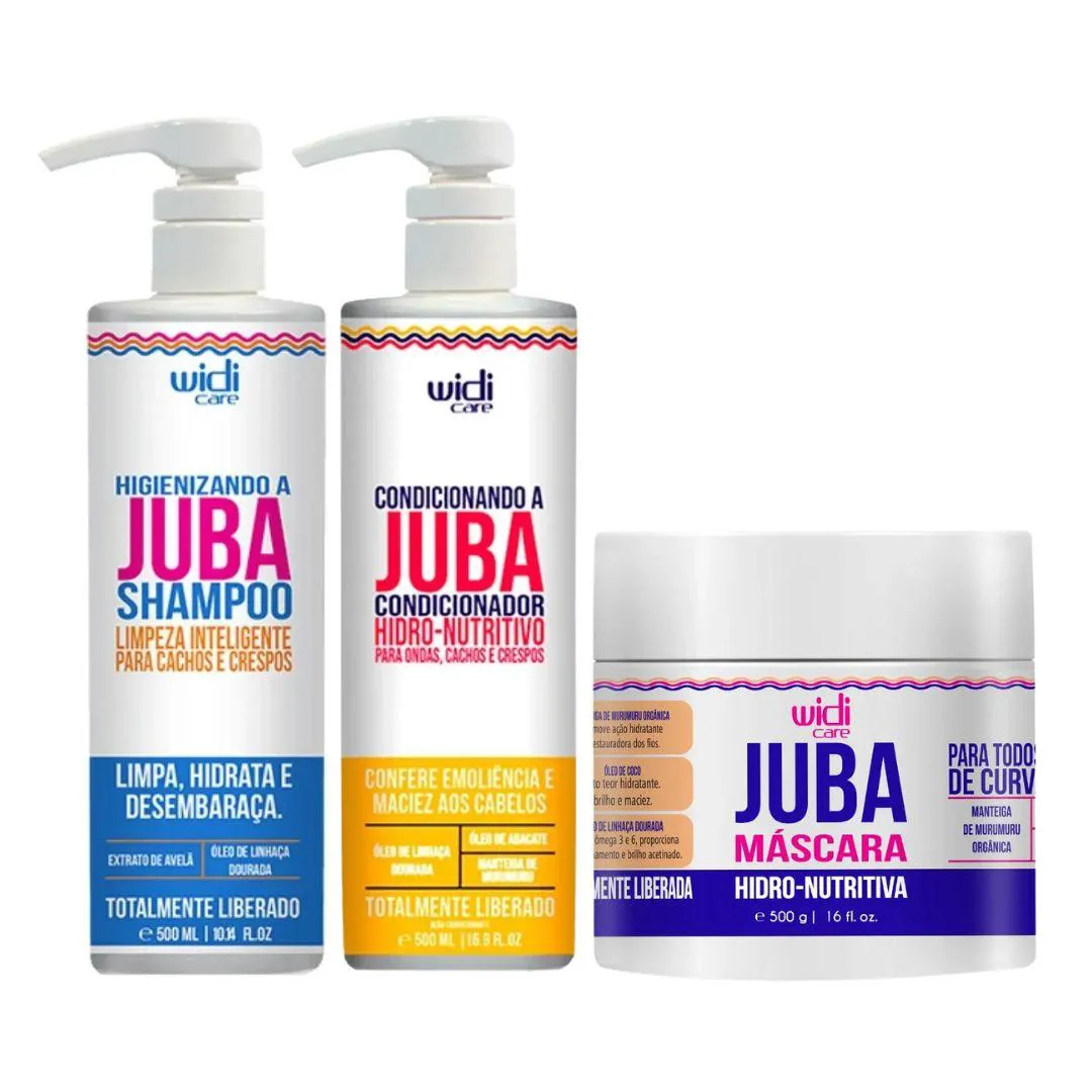 KIT WIDI CARE JUBA SHAMPOO CONDICIONADOR MáSCARA NUTRITIVA