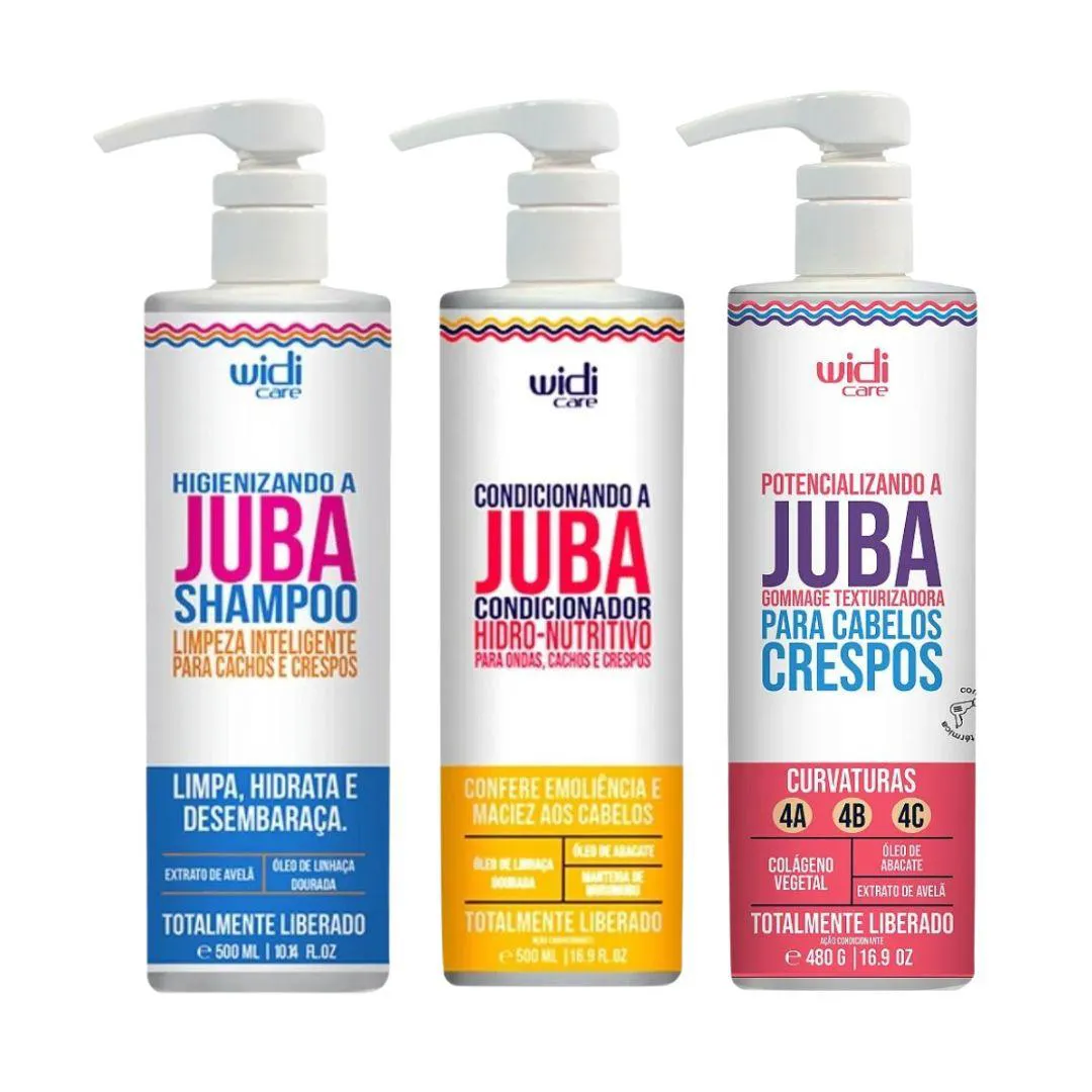 KIT WIDI CARE JUBA SHAMPOO + CONDICIONADOR + GOMMAGE CRESPO