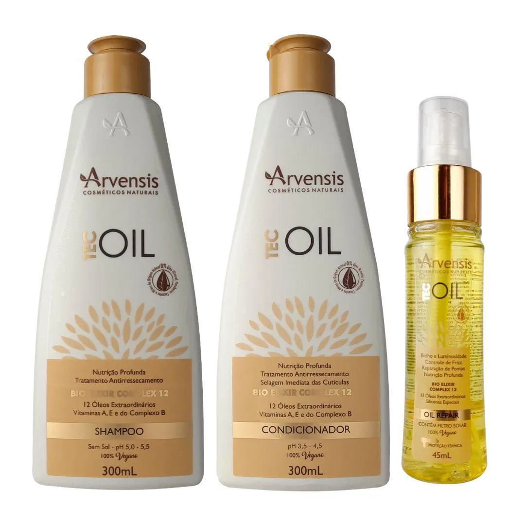 KIT ARVENSIS TEC OIL SHAMPOO + CONDICIONADOR + FINALIZADOR