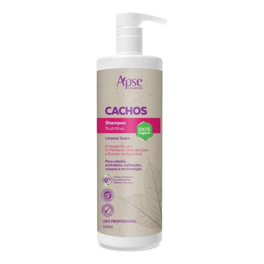 SHAMPOO NUTRITIVO CACHOS ONDULADOS CRESPOS APSE VEGANO 1L