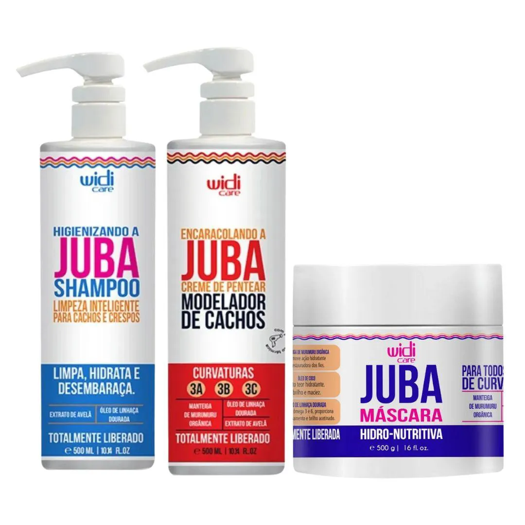 KIT WIDI CARE JUBA SHAMPOO + CREME ENCARACOLANDO + MáSCARA