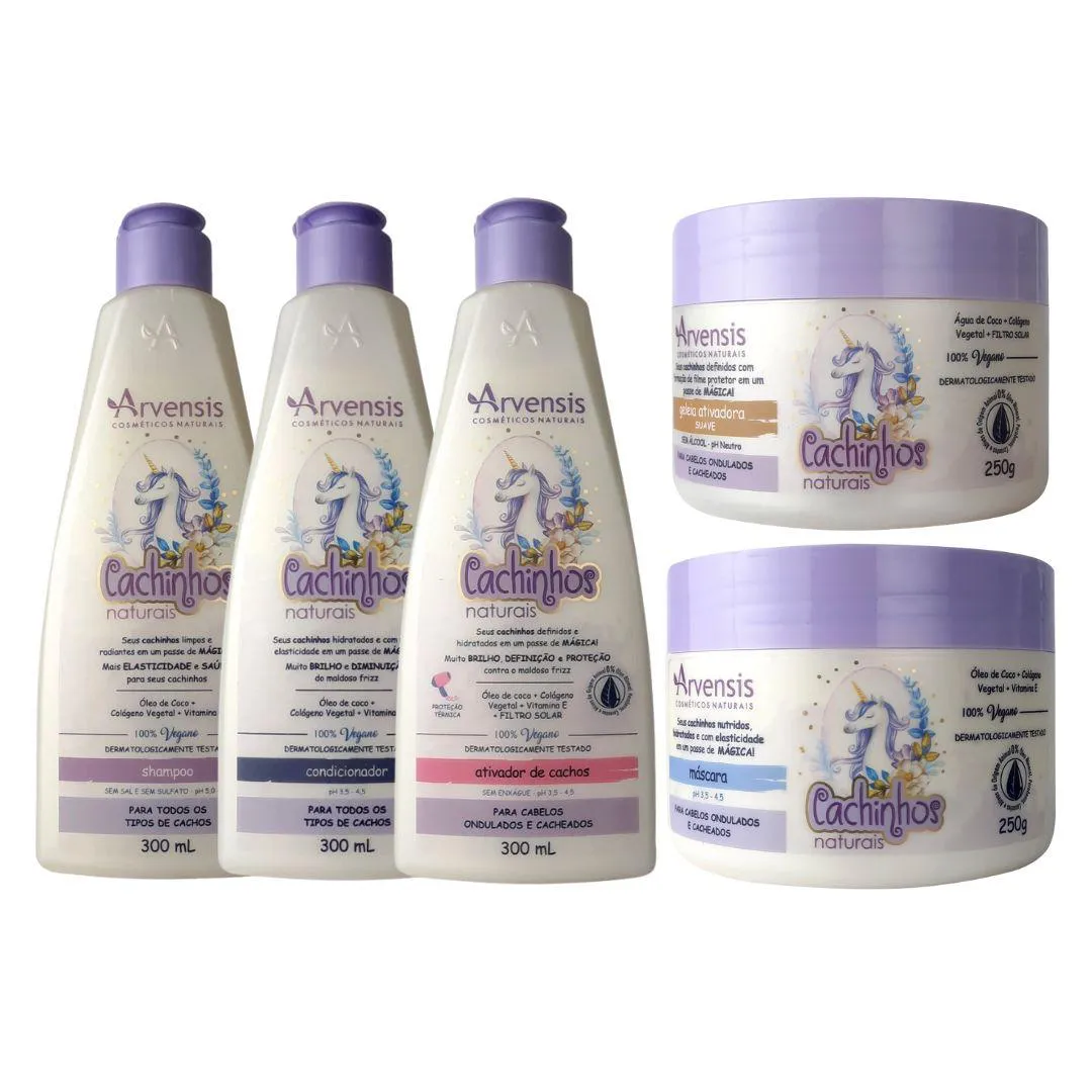 KIT ARVENSIS CACHINHOS ONDULADOS E CACHEADOS 5 ITENS