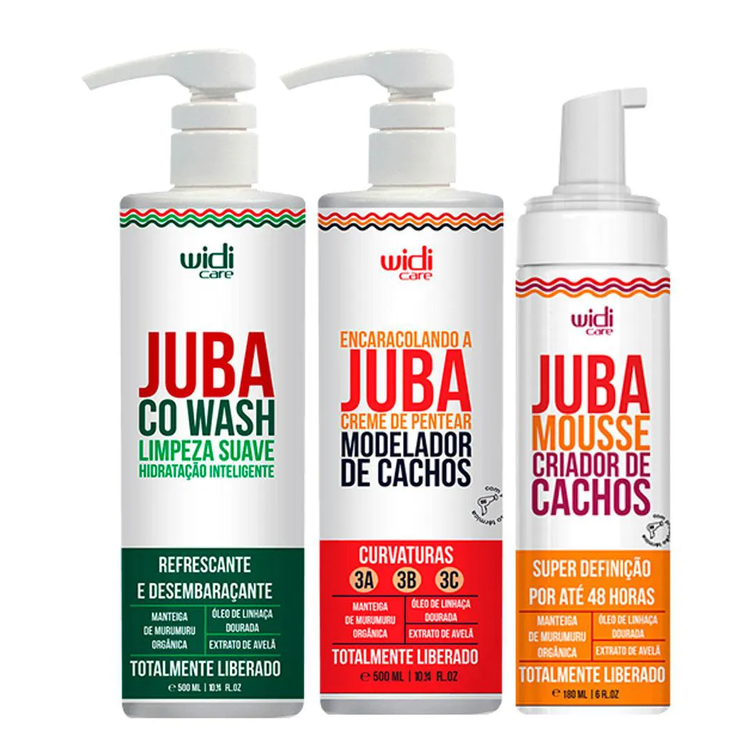 KIT WIDI CARE JUBA CO WASH MODELADOR ENCARACOLANDO MOUSSE